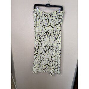 Hillard & Hansen Womens Green Skirt Medium floral long polyester zipper straight